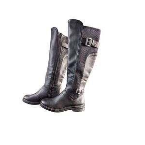 WHITE MOUNTAIN Womens Black Meditate Block Heel Riding Boot 5